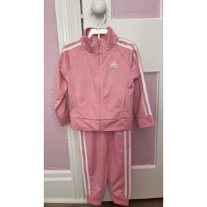 🌸✨EUC Pink Toddler Girls Adidas Track Suit 3T